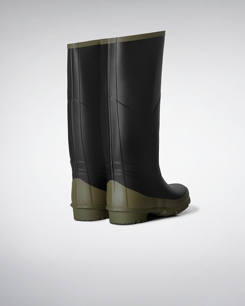 Hunter Mujer Argyll Bullseye Full Knee - Botas de Lluvia Negras - 510-EMSZHN